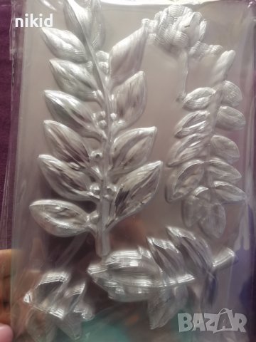 Клон Клони с листо листа стенсил форма шаблон подложка с релеф отпечатък за торта шоколад молд , снимка 2 - Форми - 38059412