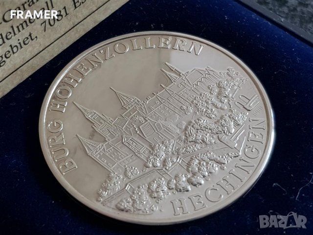 1000 ‰ Сребро Немски медал плакет Oz унция рядка монета, снимка 4 - Нумизматика и бонистика - 36708320
