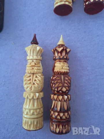 ръчно изработен дървен шах, снимка 9 - Антикварни и старинни предмети - 49189367