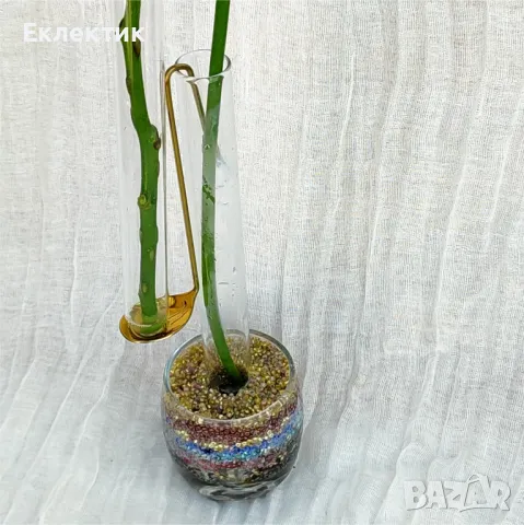 Вази с епруветки. Дърво, полускъпоценни камъни, мъниста, хербарий. Богат избор, снимка 14 - Вази - 50040794