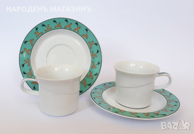 ROSENTHAL - немски порцелан сервиз чаши два двойни сета за кафе чаши сервиз , снимка 2 - Други ценни предмети - 44132486