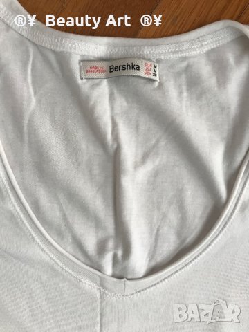 🌼 Бели Тениски Bershka 🌸 , размер  S  - > 2 бр за 13 лв, снимка 3 - Тениски - 28649452