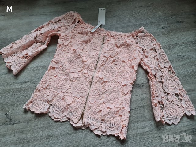 Нова дамска розова блуза / риза с красива дантела на намаление , снимка 2 - Ризи - 37992815