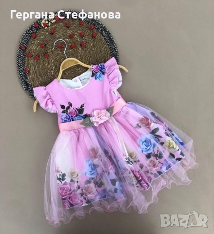 Рокля с рози Размери -1г.2г. Цена -35 лв, снимка 1
