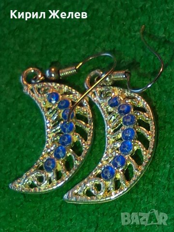 СТАРИ СРЕБРИСТИ ОБЕЦИ със СИНИ ФАСЕТИРАНИ КАМЪЧЕТА КРИСТАЛИ ЕТНО ОСМАНСКИ СТИЛ 6681, снимка 10 - Обеци - 30305401