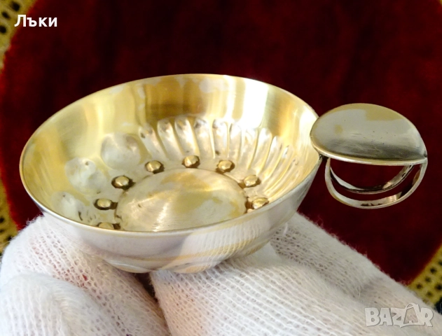 Посребрена сомелиерска чаша. , снимка 2 - Антикварни и старинни предмети - 51748306