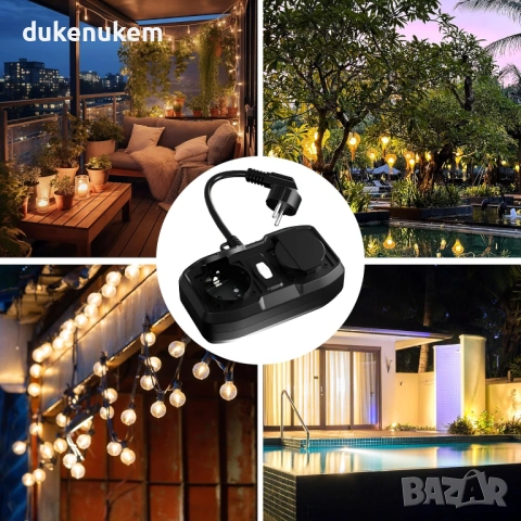 Външен WiFi контакт HBN с 2 независими изхода – Smart, IP54, снимка 7 - Друга електроника - 53121555