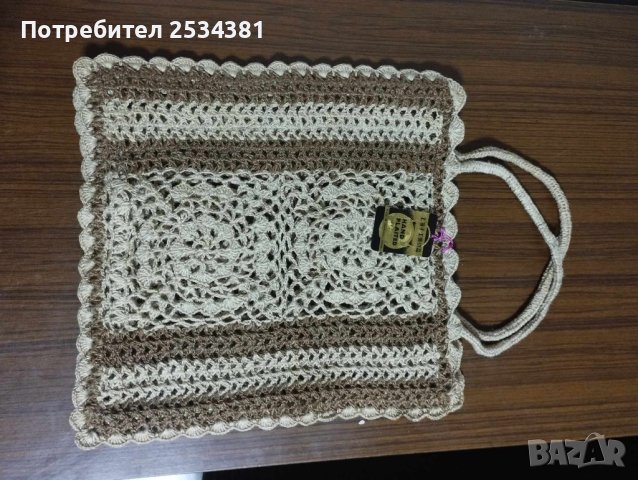 Плетена пазарска чанта, снимка 3 - Чанти - 43258632