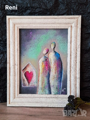 Дом, пастелна картина, оригинал