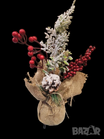 Изкуствена коледна декорация; коледен букет