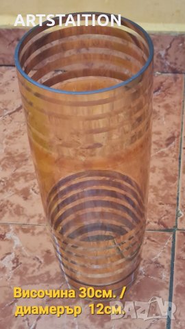 Две стъклени големи вази и две по-малки, снимка 1 - Вази - 37365154