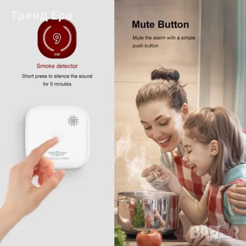 Детектор за дим с 10 години батерия, снимка 5 - Друга електроника - 47859004