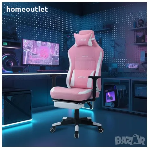 ПРОМОЦИЯ Ергономичен геймърски стол WOTSTA HH-311-PINK WHITE, снимка 2 - Столове - 50095304