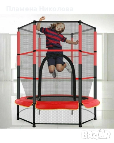 Мини батут с мрежа за безопасност – Компактен и забавен избор за деца, снимка 2 - Други спортове - 53086636
