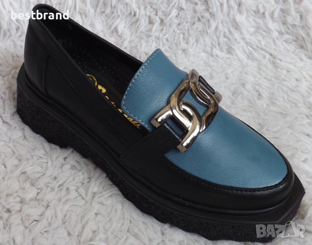 Обувки, естествена кожа, зелени, сини, бордо,  код 506/80, снимка 5 - Дамски ежедневни обувки - 40416452