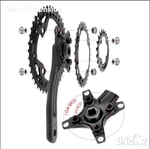 Курбели 1x 34T Narrow Wide плоча, снимка 2 - Части за велосипеди - 52756257