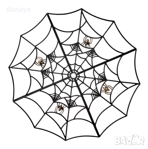 6146 Голяма сглобяема Хелоуин паяжина с паяци, 63 см, 4 части