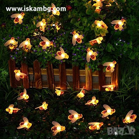 Светещи гирлянди със соларно захранвани - КОД 3702, снимка 9 - Градински мебели, декорация  - 37040162