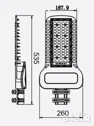 LED Уличен Осветител 100W Samsung диоди с 5 години гаранция, снимка 3 - Лед осветление - 40720502