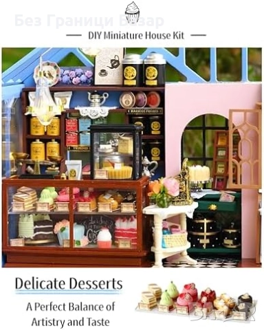 Нова DIY Мини куклена къща за сглобяване с мебели, светлини и музика, снимка 4 - Други - 51590540