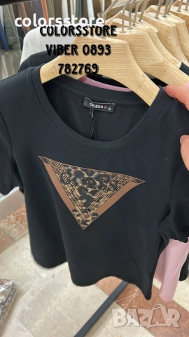 Черна тениска Guess-BR163pe, снимка 1 - Тениски - 46281379