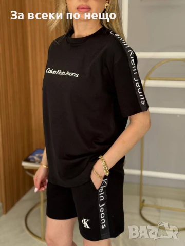 Calvin Klein Дамски Летен Памучен Спортен Комплект С Бродирано Лого🔝Дамски Спортен Екип Код A715, снимка 3 - Комплекти - 50969744
