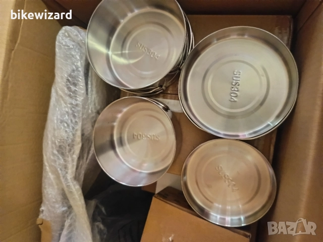 Bestargot Комплект тенджери и тигани за къмпинг неръждаема стомана НОВИ, снимка 7 - Къмпинг мебели - 51757346