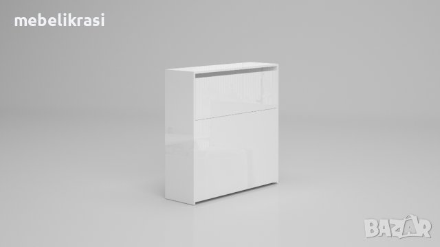 Легло Лео 90 с матрак 90/200 см., две чекмеджета, бял гланц,, снимка 3 - Мебели за детската стая - 43967188