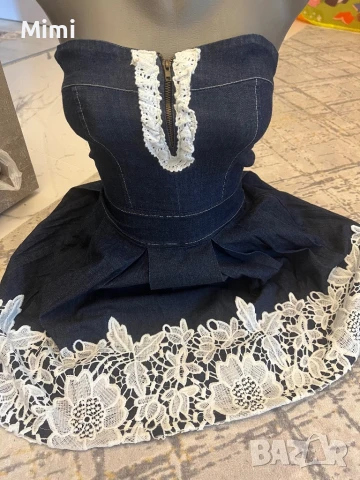 Кукленска дънкова рокля , снимка 3 - Рокли - 51055893