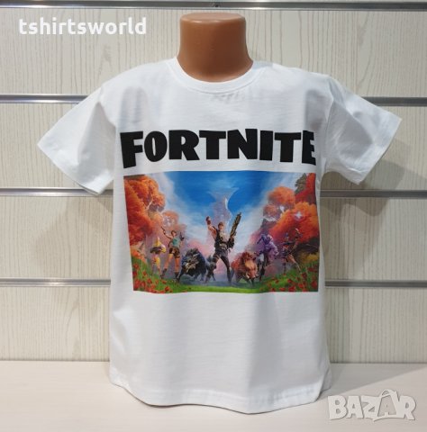 Нова детска тениска в бял цвят с дигитален печат Fortnite, снимка 8 - Детски тениски и потници - 35590239