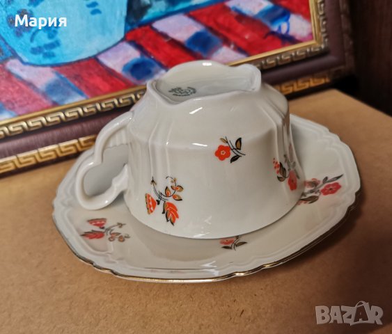 Art Deco Bohemia Czechoslovakia, Gebruder Benedikt чаша за кафе, снимка 5 - Чаши - 40364150
