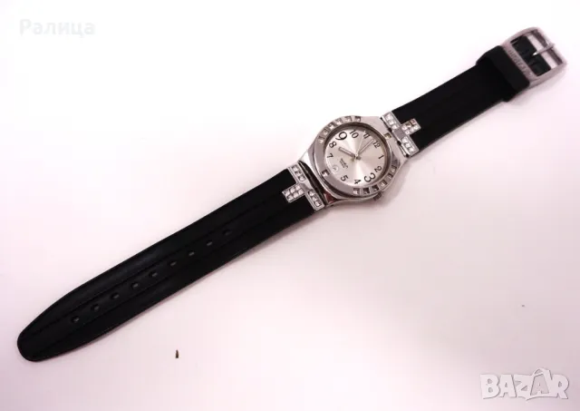 Дамски кварцов часовник Swatch с оригинална силиконова каишка, снимка 3 - Дамски - 50150777