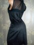 Amisu-Прекрасна черна рокля с релефни флорални мотиви и тюл- М, снимка 4