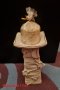 Стъклена бомбониера, 2бр.свещници дървен и бял от др. материал,стъклени вази,керамичен съд и фигура, снимка 3