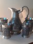 Гарафа и чаши от калай за вино  Antik*Vintage, снимка 1 - Антикварни и старинни предмети - 43926748