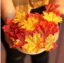25 бр Изкуствени есенни листа листо за декорация и украса от текстил кленови, снимка 5