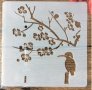 Птичка Гарван дърво вишневи цветя квадратен стенсил шаблон спрей за торта и scrapbook