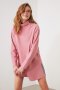 НАМАЛЕНА - Trendyol нова розова блуза с поло яка тип туника , снимка 1 - Блузи с дълъг ръкав и пуловери - 41104352