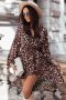 Дамска рокля с леопардов десен и асиметрична кройка, снимка 1 - Рокли - 40544146
