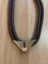 Колие с кожена верижка, отлично, снимка 2