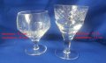 Кристални чаши за коняк 6 бр и 4 бр за вино от един лот, ръчна гравюра, снимка 2