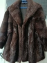 Луксозно кожено палто естествен косъм - размер L/XL, снимка 2