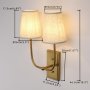 JIMUBEAM ретро стенна лампа, 2 светлини, абажури от ленена тъкан, снимка 2