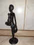 Уникална стара африканска бронзова статуетка фигура пластика, снимка 4