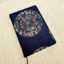 Ръчно подвързан бележник във винтидж стил с твърди корици и цветен печат, снимка 3
