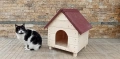 Дървена къща за домашен любимец , колиба за коте куче къщи за домашни любимци кучета котки, снимка 9
