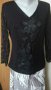 Черна официална блуза с дантела и подарък - шал🍀🌹M/L,L🍀🌹, снимка 1 - Блузи с дълъг ръкав и пуловери - 33507928