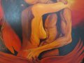 картина, еротика Мъжът и жената в огъня на любовта закриляни от огнения феникс - 18+, снимка 5