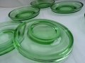 Ретро стъклени чинийки цветно зелено стъкло, снимка 3
