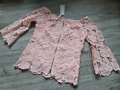 Нова дамска розова блуза / риза с красива дантела на намаление , снимка 2